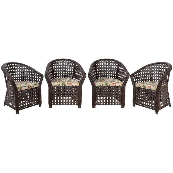 4 Poltronas Porto Rico (trama Colmeia Pedra Ferro A33)