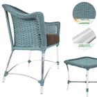 4 Poltronas Roma - 1 Mesinha Guanabara - Azul Estonado A21