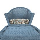 4 Poltronas Roma E 1 Mesa De Área Varanda Jardim Edícula Azul