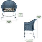 4 Poltronas Roma E 1 Mesa De Área Varanda Jardim Edícula Azul