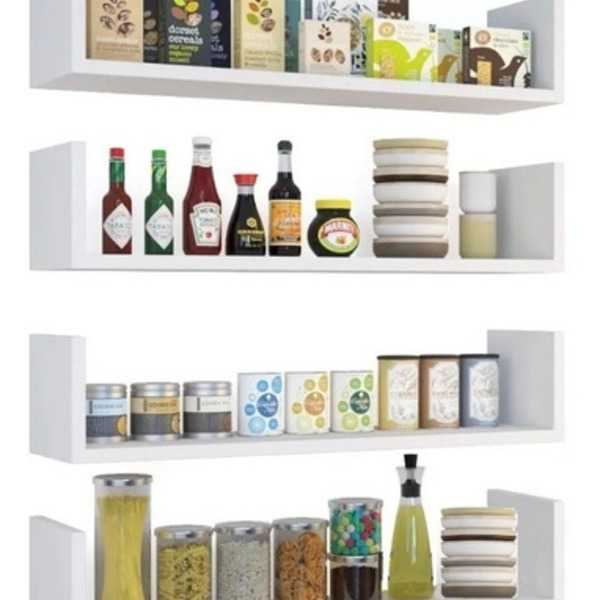 4 Prateleiras U Nicho Mdf 15mm 60x15 Branca