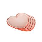 4 Pratos Wolff Pearl De Cristal Rosa 18cm X 15cm X 2cm