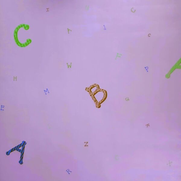 4 Rolos De Papel De Parede Abecedário Colorido Fundo Rosa