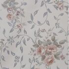 4 Rolos De Papel De Parede Floral Pétalas Prata Fundo Bege