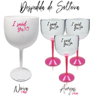 4 Taças Gin Acrilico 550ml Branca E Transparente Haste Rosa D