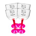 4 Taças Gin Com Base Rosa Acrílico Personalizada Enfermagem