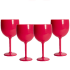 4 Taças Gin Rosa Acrílico