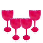 4 Taças Gin Rosa Acrílico