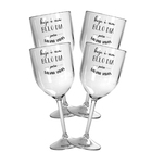 4 Taças Vinho Acrílico Personalizadas Enfermagem