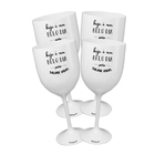 4 Taças Vinho Branca Acrílico Personalizada Enfermagem