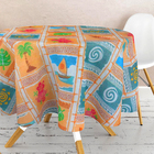 4 Toalha Mesa Tnt Festa Estampado Praia Redonda