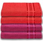 4 Toalhas Plus Size Grossa E Macia 80x180 Vermelho+rosa