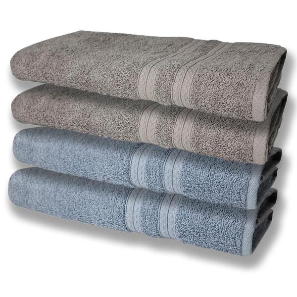 4 Toalhas Super Felpudas Grande E Grossa Algodão 80x150 Azul+