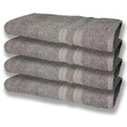 4 Toalhas Super Felpudas Grande E Grossa Algodão 80x150 Cinza