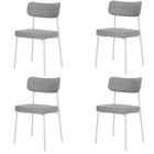 4 Un. Cadeira Fixa Estofada Mynna C/pés Brancos