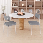 4 Un. Cadeira Fixa Estofada Mynna C/pés Brancos