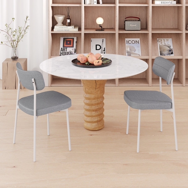 4 Un. Cadeira Fixa Estofada Mynna C/pés Brancos