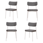 4 Un. Cadeira Fixa Estofada Mynna C/pés Brancos