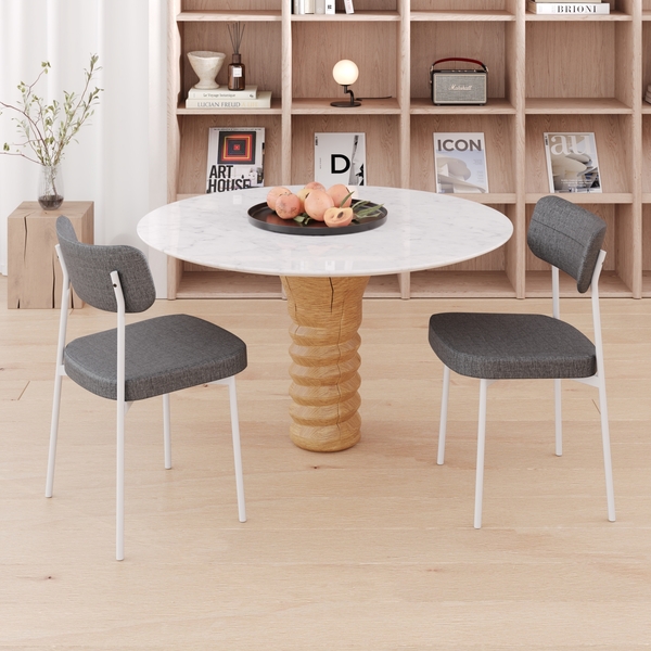 4 Un. Cadeira Fixa Estofada Mynna C/pés Brancos