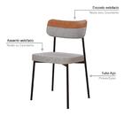 4 Un. Cadeira Fixa Estofada Mynna Tecido Meclado