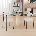 4 Un. Cadeira Fixa Estofada Mynna Tecido Meclado