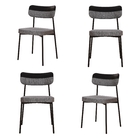 4 Un. Cadeira Fixa Estofada Mynna Tecido Meclado