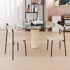 4 Un. Cadeira Fixa Estofada Mynna Tecido Meclado