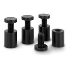 4 Unid Prolongador Extensor Suporte Vidro Preto 25x25 Painel