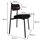 4 Unidades Cadeira Alloa Fixa C/4 Pés 50 X 44,7 X 83,8 Cm