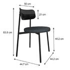 4 Unidades Cadeira Kyta Fixa C/4 Pés 50 X 44,7 X 83,8 Cm