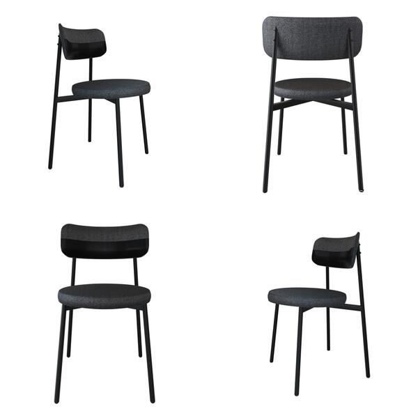 4 Unidades Cadeira Kyta Fixa C/4 Pés 50 X 44,7 X 83,8 Cm