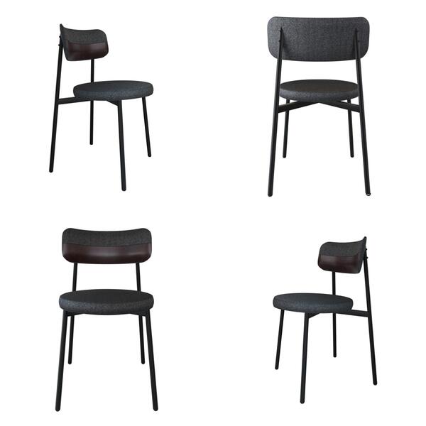 4 Unidades Cadeira Kyta Fixa C/4 Pés 50 X 44,7 X 83,8 Cm