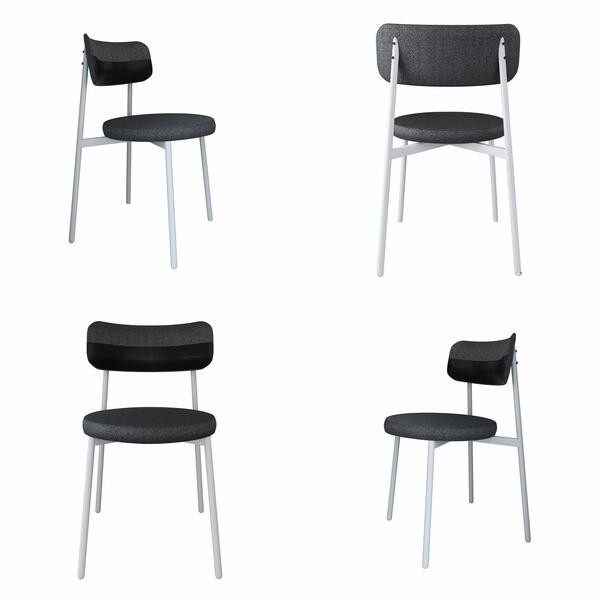 4 Unidades Cadeira Kyta Fixa C/4 Pés 50 X 44,7 X 83,8 Cm Pés