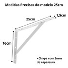 4 X Mão Francesa Branca 25cm Com Kit De Parafuso E Bucha