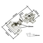 4pç Dobradiça Caneco Pressão Curva Porta Armário Móveis 35mm