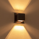 4x Arandela Box Cubo Pequena 2 Fachos Marrom + Led G9 5w Bivo