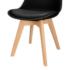 4x Cadeira Charles Eames Leda Design Wood Estofada Base Madei