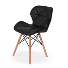 4x Cadeira De Jantar Charles Eames Eiffel Slim Estofada Preta