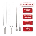 4x Espetos De Inox Lâmina 60cm Duplo/coração Para Churrasco