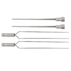 4x Espetos De Inox Lâmina 60cm Duplo/coração Para Churrasco