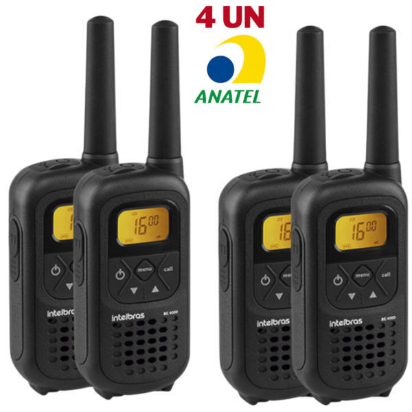 4x Rádio Comunicador Intelbras Rc4002 - Walkie Talkie Ht