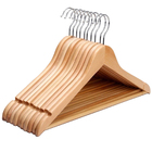 50 Cabides De Madeira Claro Marfim De Alta Qualidade