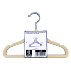 50 Cabides Veludo Infantil Antideslizante Slim Bege Premium