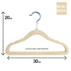 50 Cabides Veludo Infantil Antideslizante Slim Bege Premium