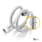 50 Mangueiras Engate Flexível Aço Inox 40 Cm 1/2
