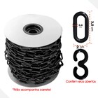 50 Metros De Correntes Plástica Para Sinalização Preta Elo P