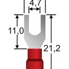 50 Pçs Terminal Garfo Pré Isolado Vermelho 0,5mm À 1,5mm M4