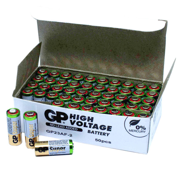 50 Pilhas Bateria 23a 12v A23 Gp Controle Alarme Portão Bulk