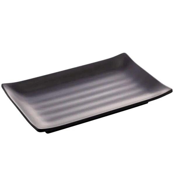 50 Pratos Restaurante Travessas Melamina Sushi Preto 17,5x11x