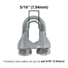 50 Un Grampo P/ Cabo De Aço 5/16" Presilha P/ Cerca Elétrica